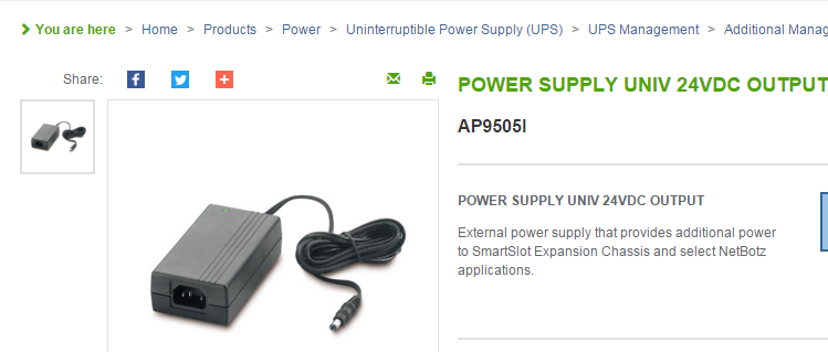 Solved: AP9505I's power - Schneider Electric Community